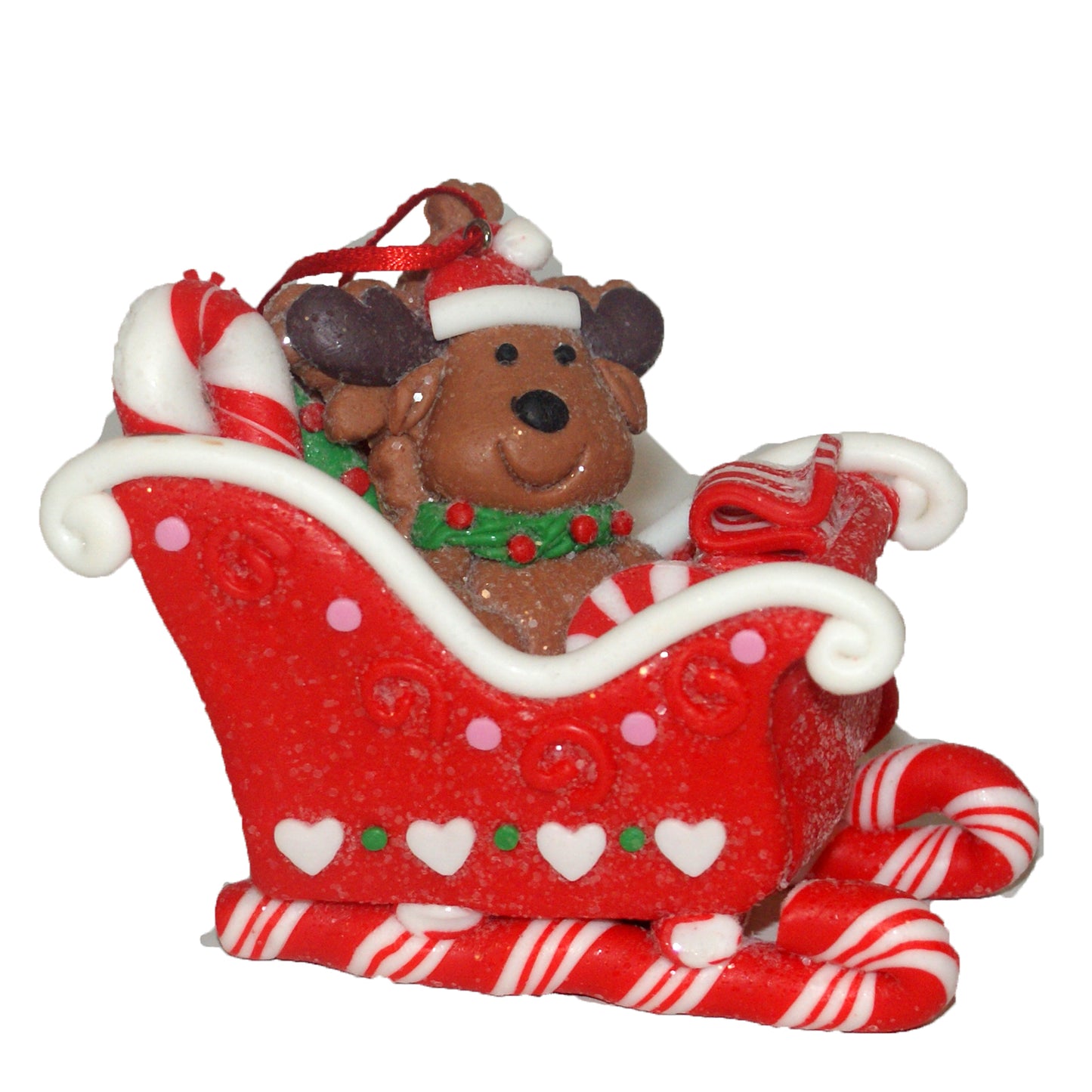 32944 - Dog in Red Sleigh Ornament |Pod 2-61|