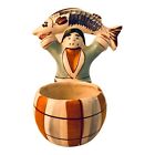 32972 - Charming Man with Fish Design Lucky Bamboo Planter for Garden Decor |1-10|
