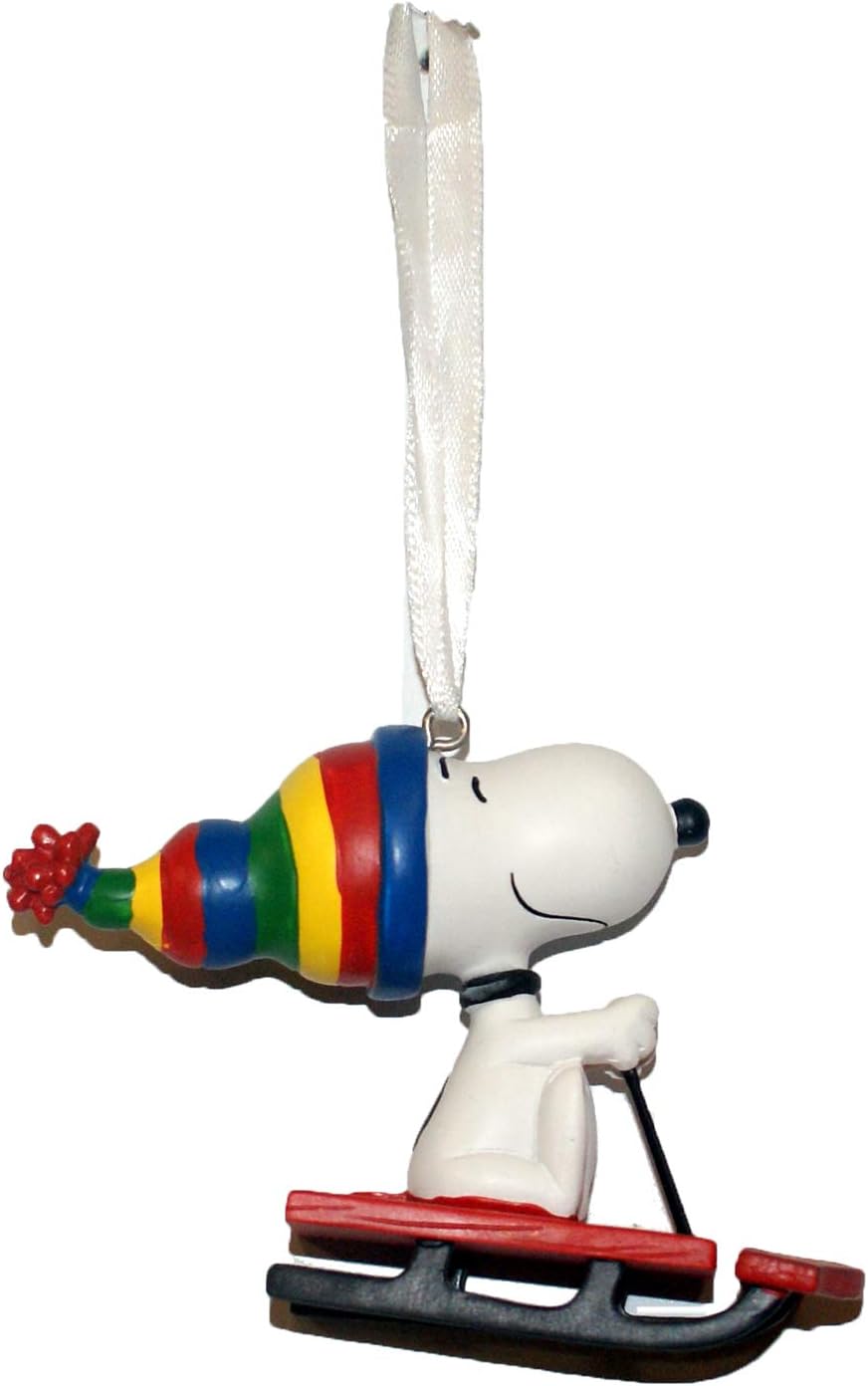 33047 - Peanuts on Sled Ornament - [Pod 2-75]
