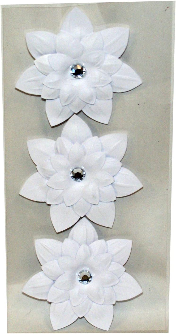 33065 - Dimensional White Flower Sticker - [File 21]