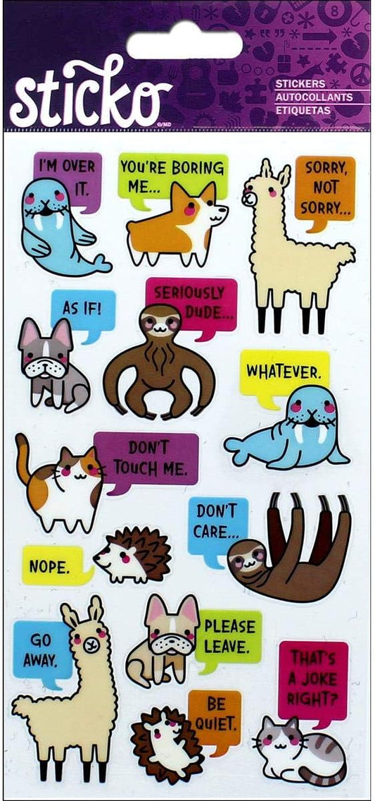 33137 - Sarcastic Animal Stickers 13pc - [File 21]