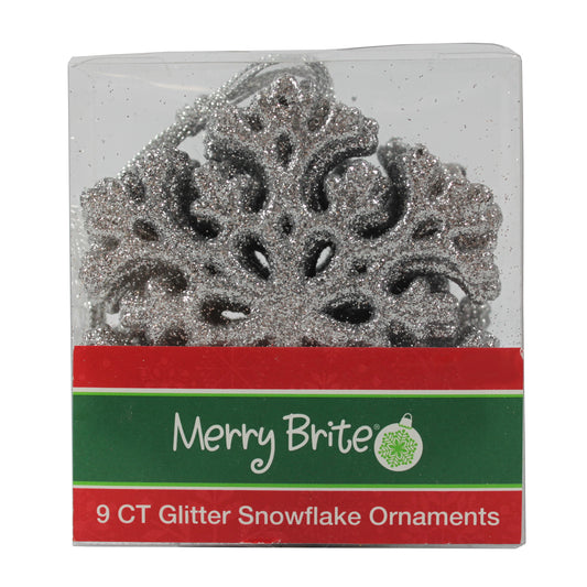 3320 - 3.35" Glitter Silver Snowflakes |Pod 1-73|