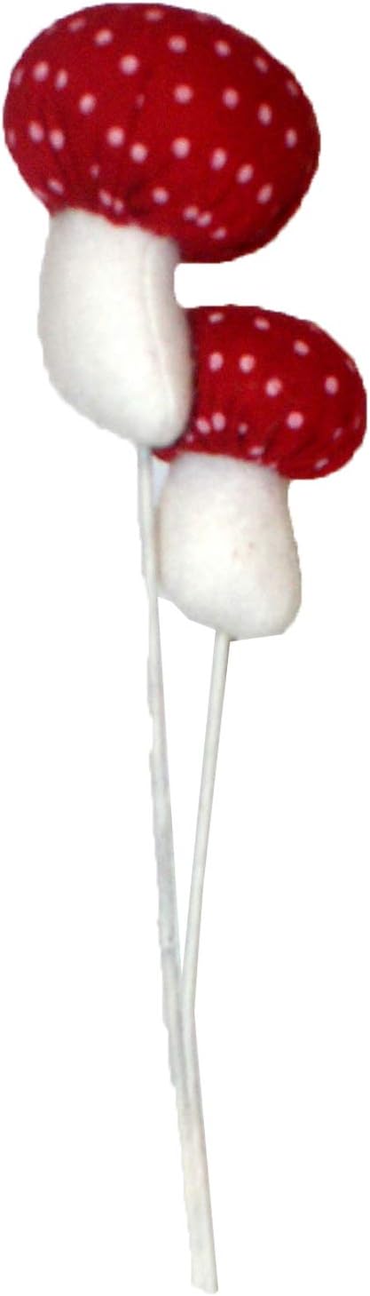33214 - Christmas Mushroom Pick 12" - [R-10]