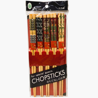 33239 - Set Of 5 Wooden Chopsticks For Dining |16-24|