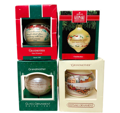 33282 - Elegantly Designed Set of 4 Grandmother Glass Ball Ornaments |TBD|