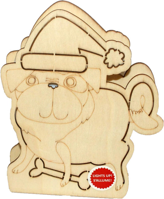 33312 - DIY Pre-Lit Wood Dog Decor