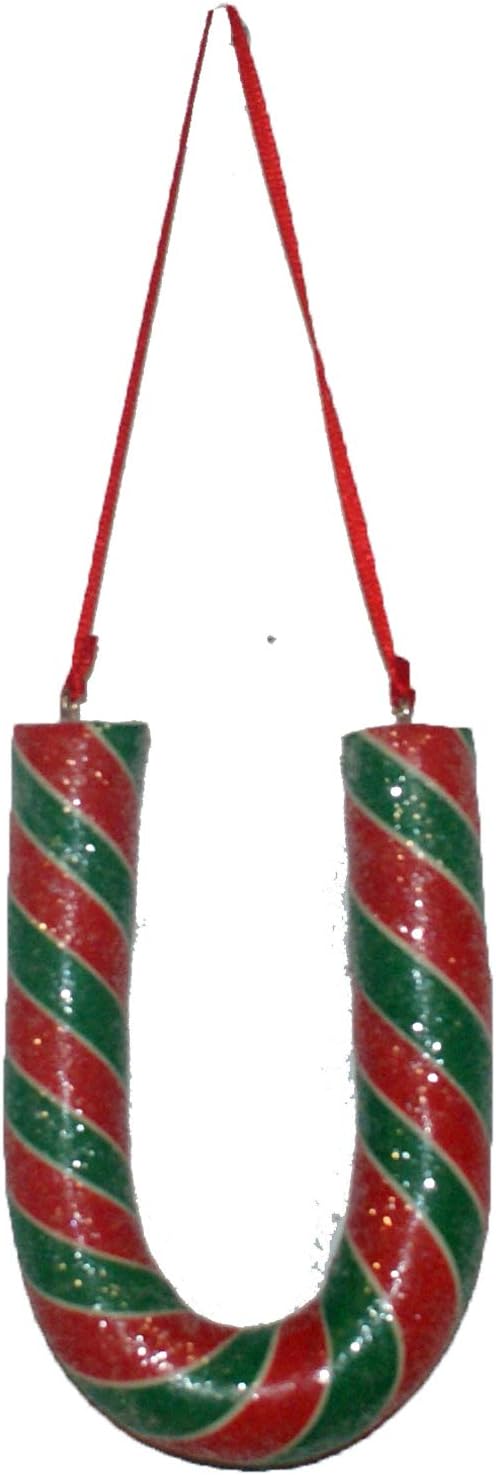 33371 - Candy Striped "U" Ornament - [Pod 2-61]