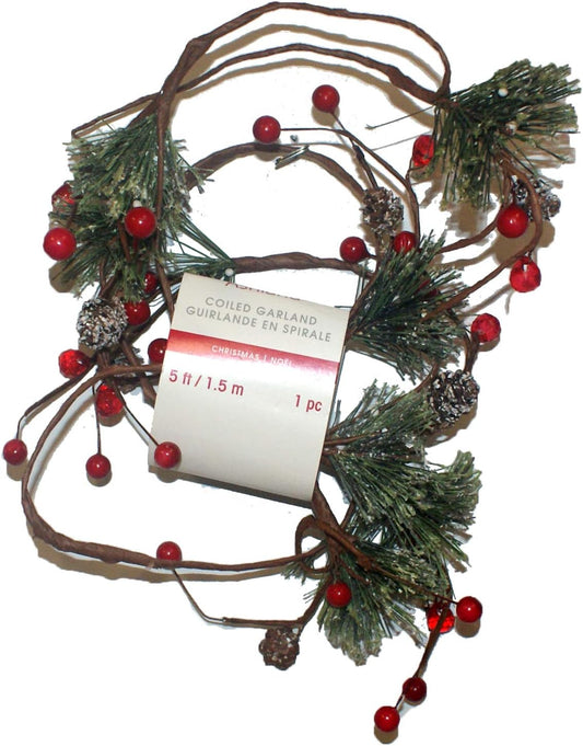 33375 - Garland Red Berries Pine Cone 5 - Pod 1-9
