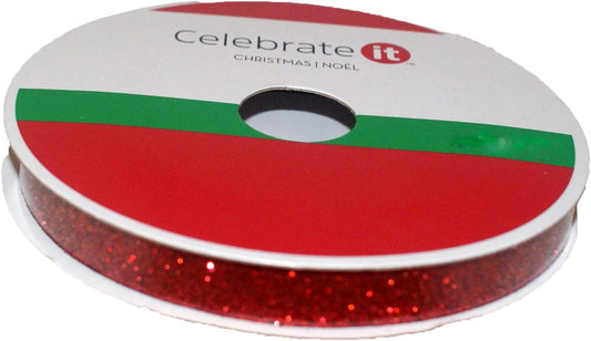 33394 - Red Glitter Ribbon 3/8" x 10yd - [BS-31]