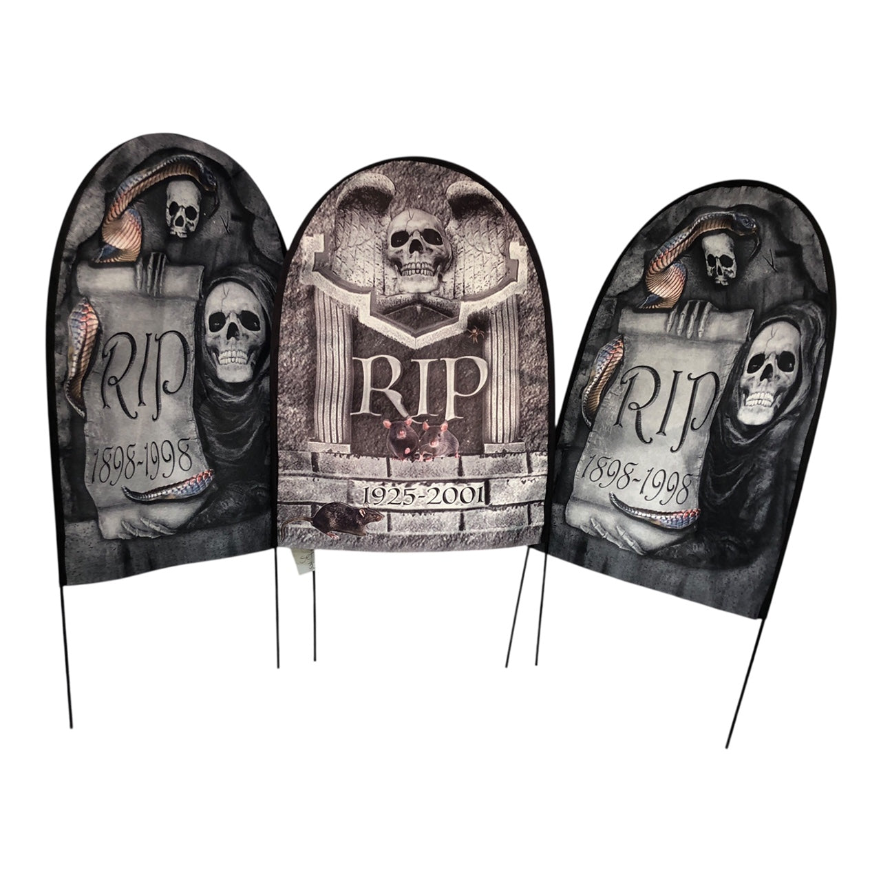 33580 - Set of 3 Decorative Tombstone Props for Halloween