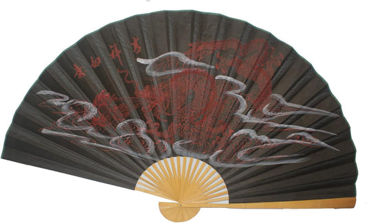 33669 - 35" Fan Black Red Smoke Dragon |Box 15|