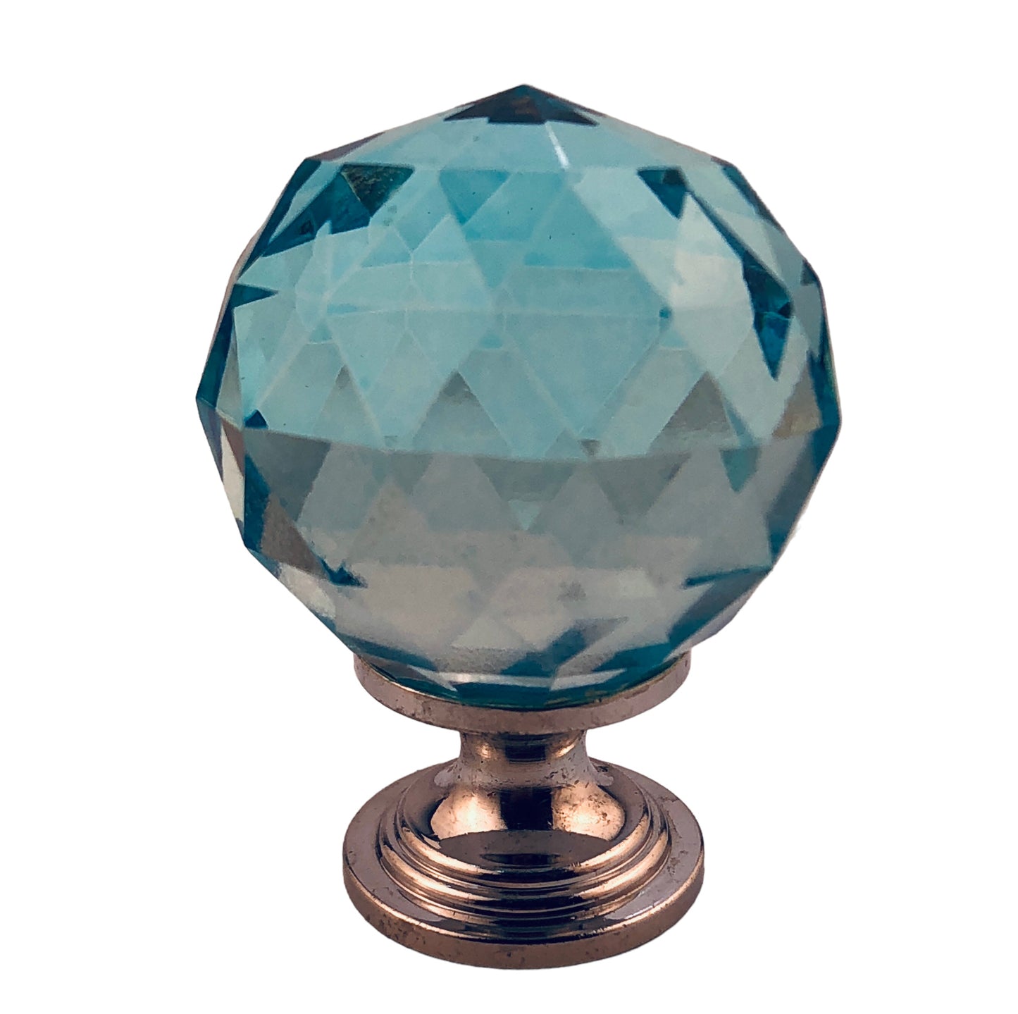 33735 - Set of Three Liberty 3/16" Faceted Crystal Knob Chrome w/ Cerulean Glass |11-12|