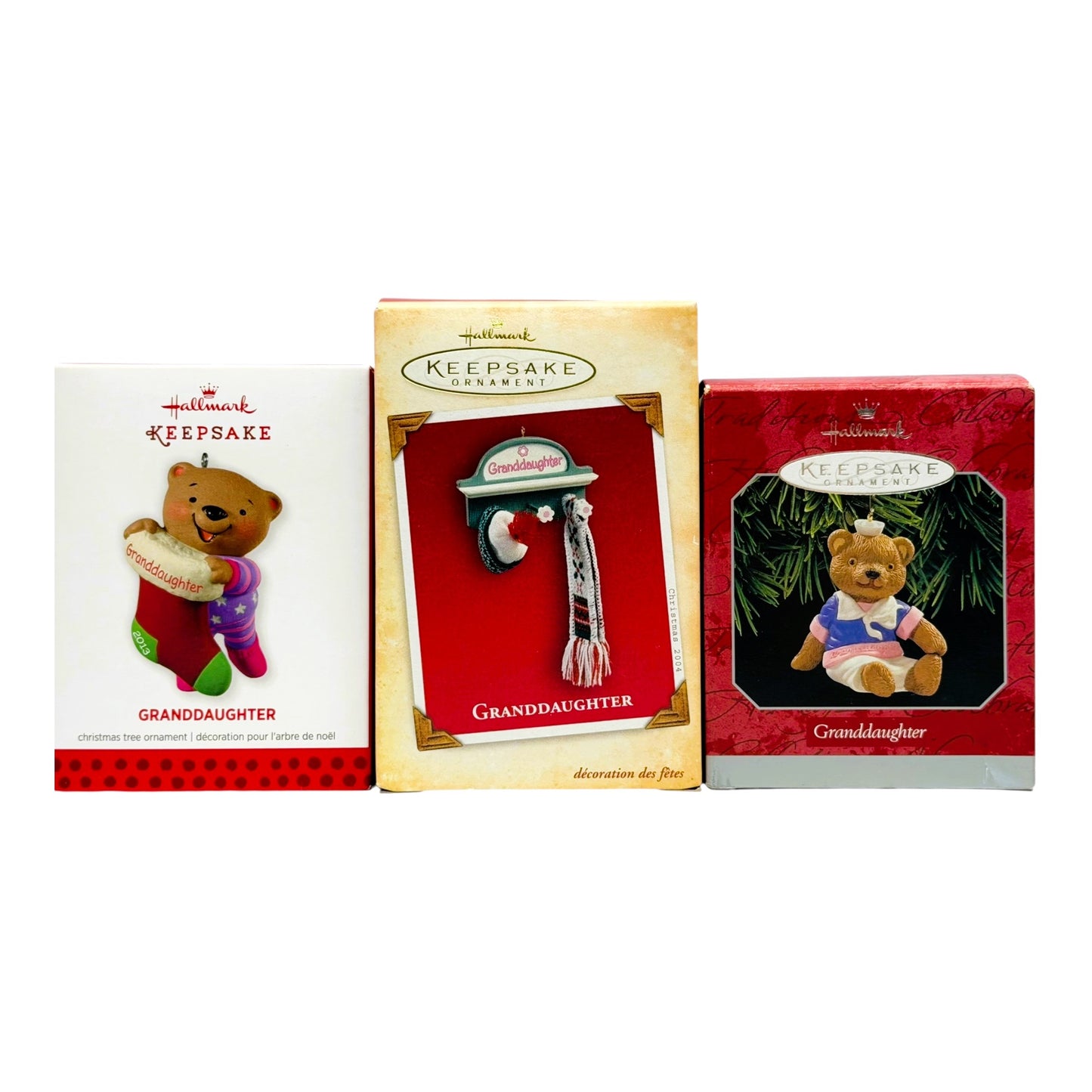 3383 - Hallmark 3PC Granddaughter Christmas Ornaments |Pod 1-66|
