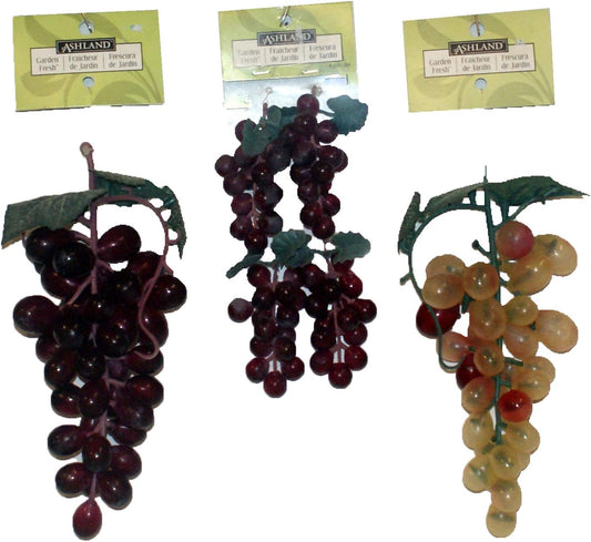 3413 - Set of 6 Grape Bunches Plastic - [Ad Garage]