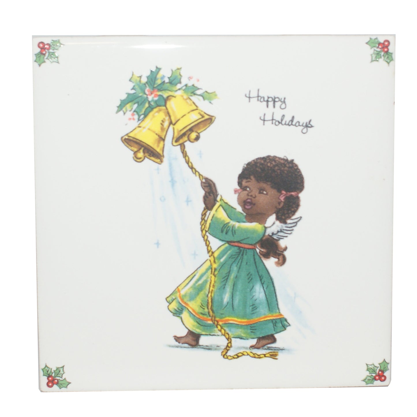 34181 - 4" Happy Holidays Tile Angel |7-32|