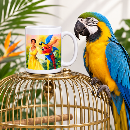 34207 - Lady With Macaws Coffee Mug |TBD|