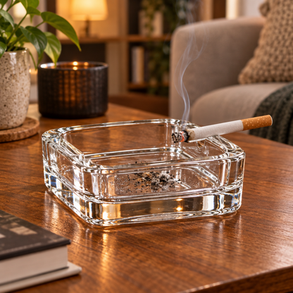 34280 - 4" Square Heavy Glass Ashtray |TBD|