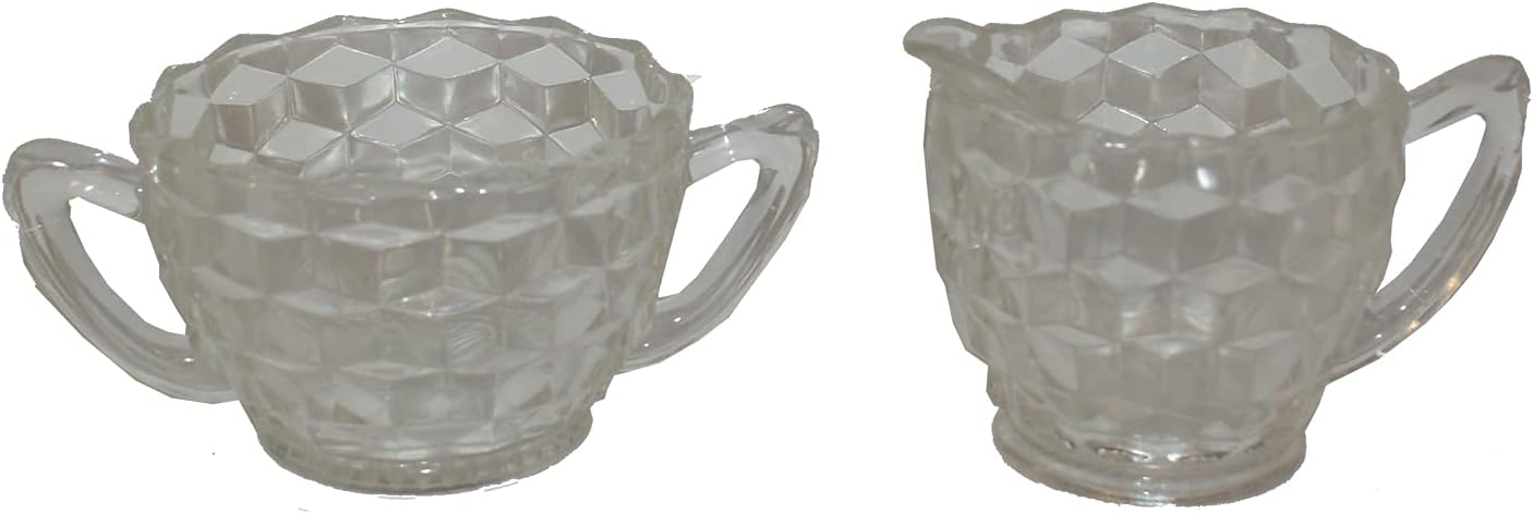 34282 - 3" CRYSTAL  Cream & Sugar Dish Set |19-26|