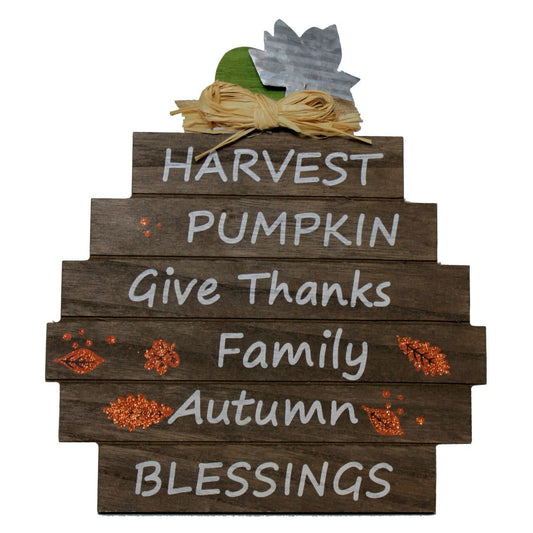 342 - 11" Harvest Sign Pumpkin Give Thanks - |Pod 2-59|
