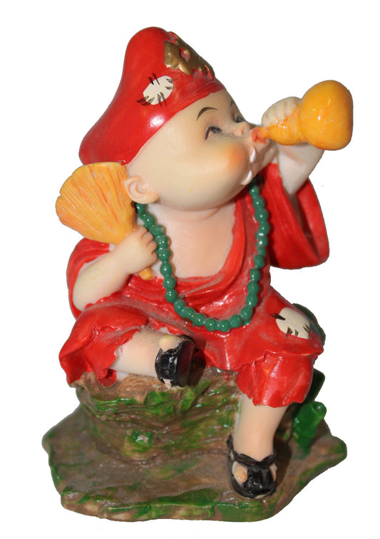3446 - 4" Red Buddha Boy - Drinking - |X-62|