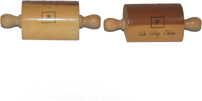 34782 - 3.5" Elk City, OK Salt & Pepper Wooden Rolling Pins |F-27|