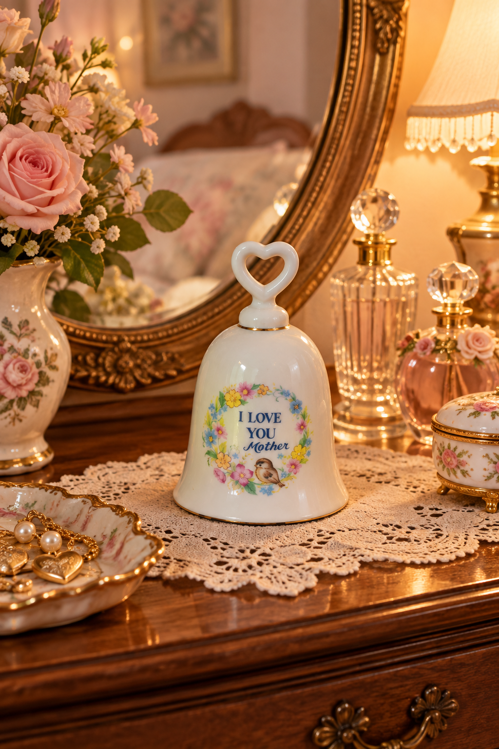 34872 - 4.5" I Love You Mother Porcelain Bell |9-26|