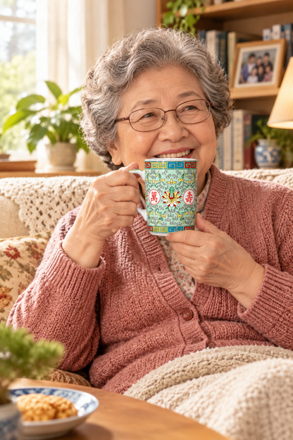 34873 - Asian Green Floral Mug 5" |TBD|