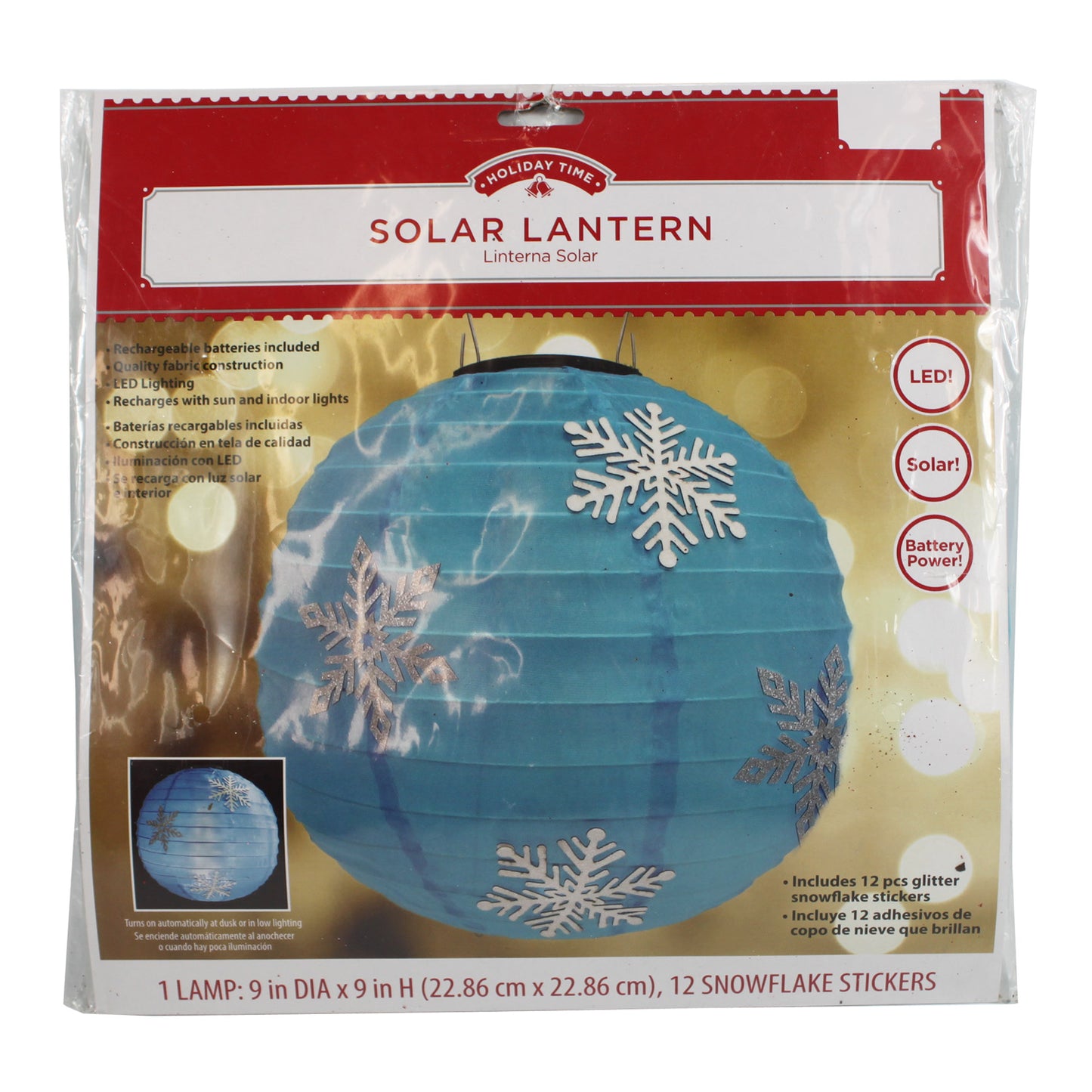 3491 - Blue LED Solar Lantern - |I-4-Top|
