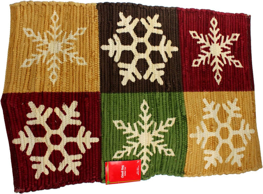 3503 - Chindi Rug Snowflakes 20x30 - Pod 2-80 : CN