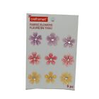 35036 - 9 pc Fabric Flowers Stickers - |File-26|