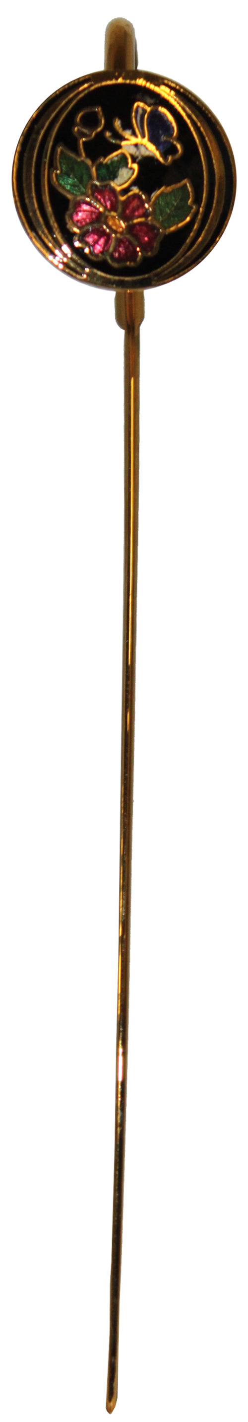 3511 - 6" Brass Black Flower Bookmark - |2-3|