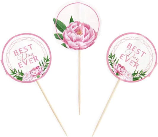 35327 - Two Packs of Best Day Ever Floral Toppers-12 ct - |DVD-7|