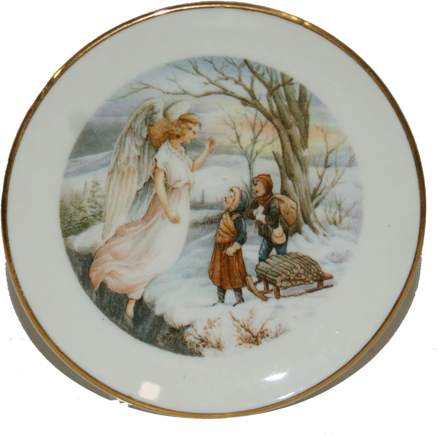 35673 - 4" Winter Guardian Angel Plate - [BB-28]
