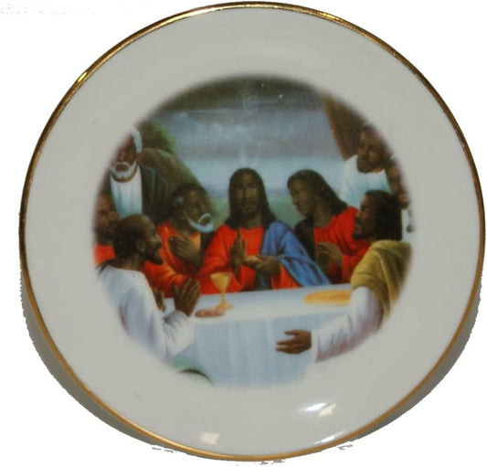35676 - 4" African American The Last Supper Plate - [BB-28]