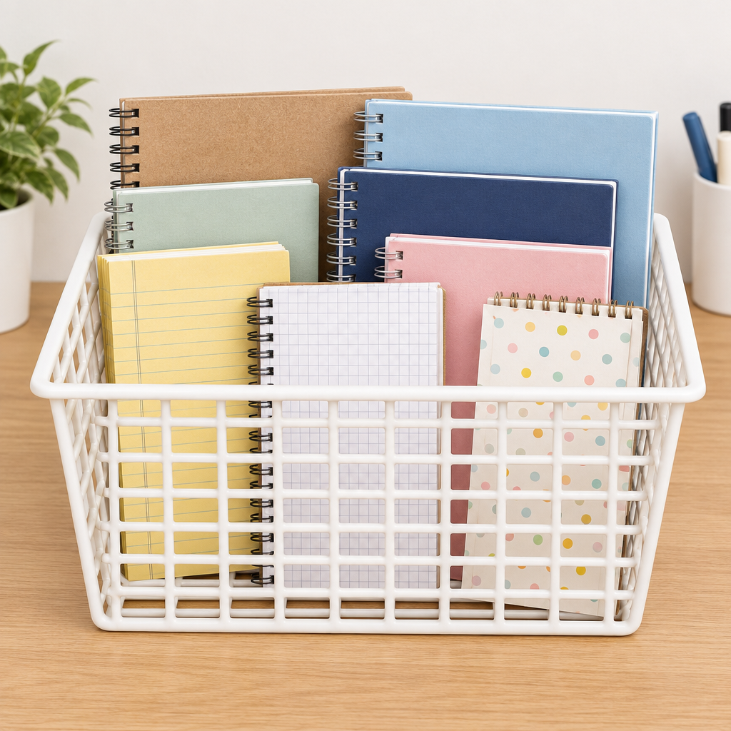 35731 - 6" Square White Wire Basket |TBD|