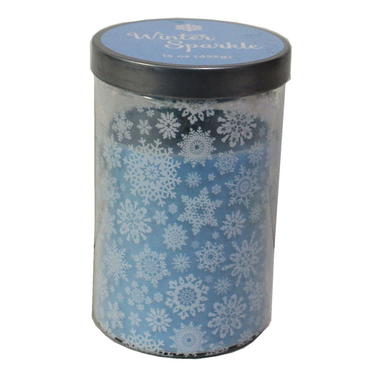 3578 - 15oz Blue Winter Sparkle Scented Candle for Cozy Home Decor |Scent 4|