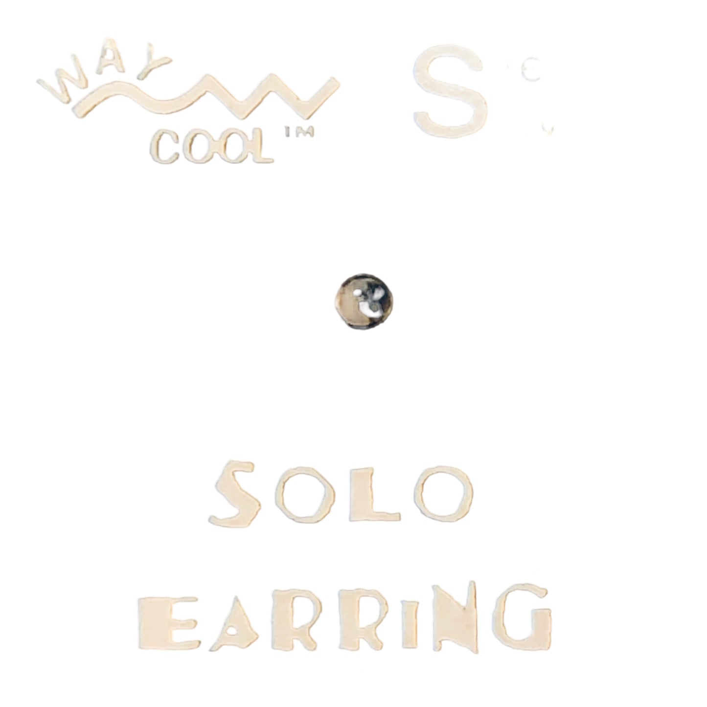 3595 - Silver Solo Yin Yang Earring - |Clear-56|