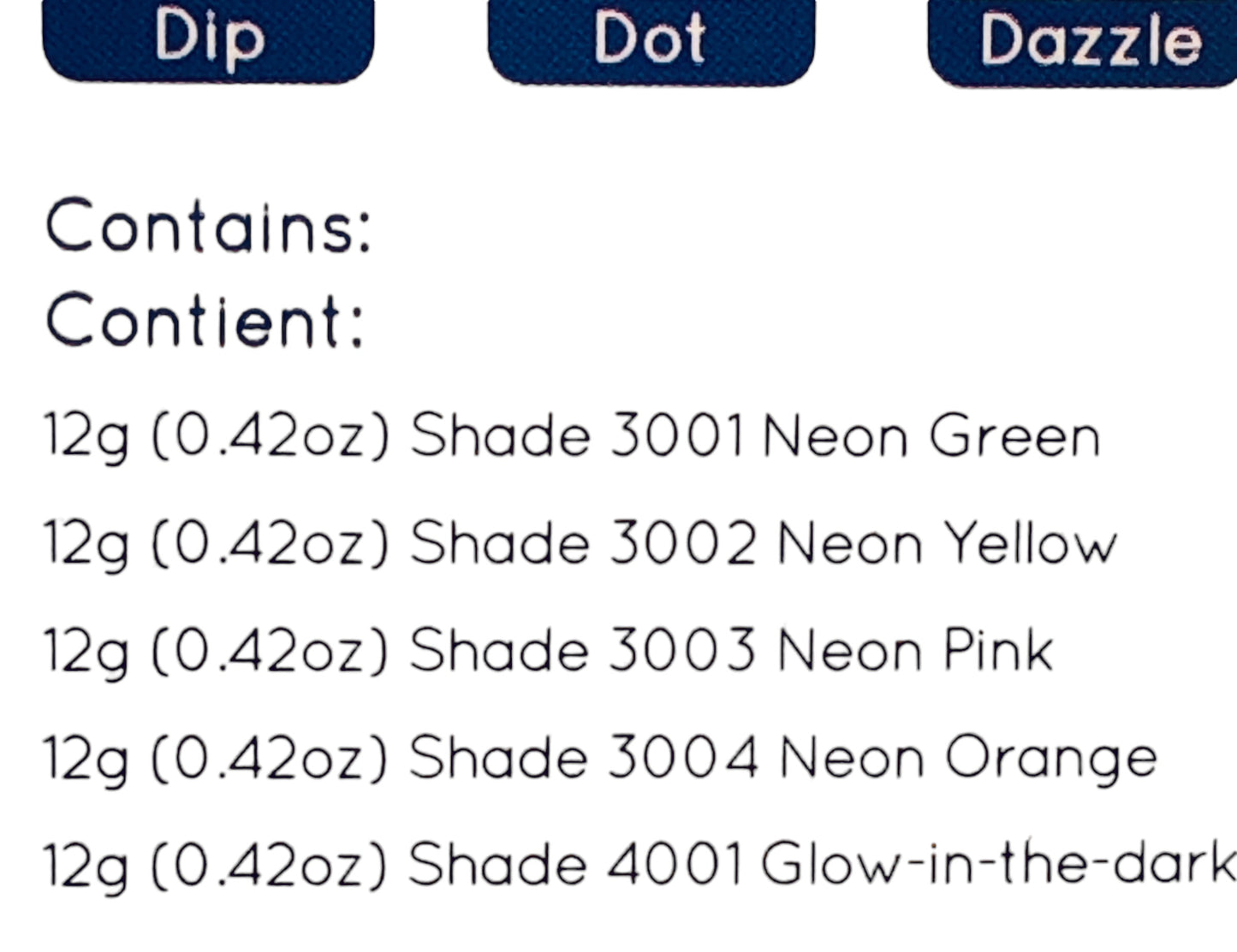 36207 - 5 pc Neon Dotz 6" |8-14|