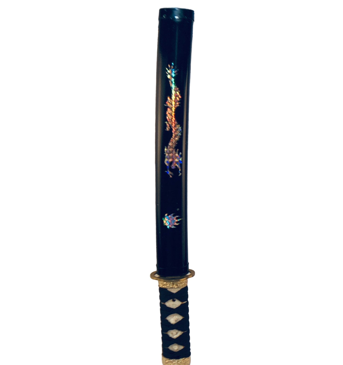 3627 - Black 17" Tanto Mother Of Pearl Dragon Stainless - |7-D|