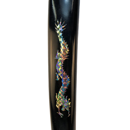 3627 - Black 17" Tanto Mother Of Pearl Dragon Stainless - |7-D|