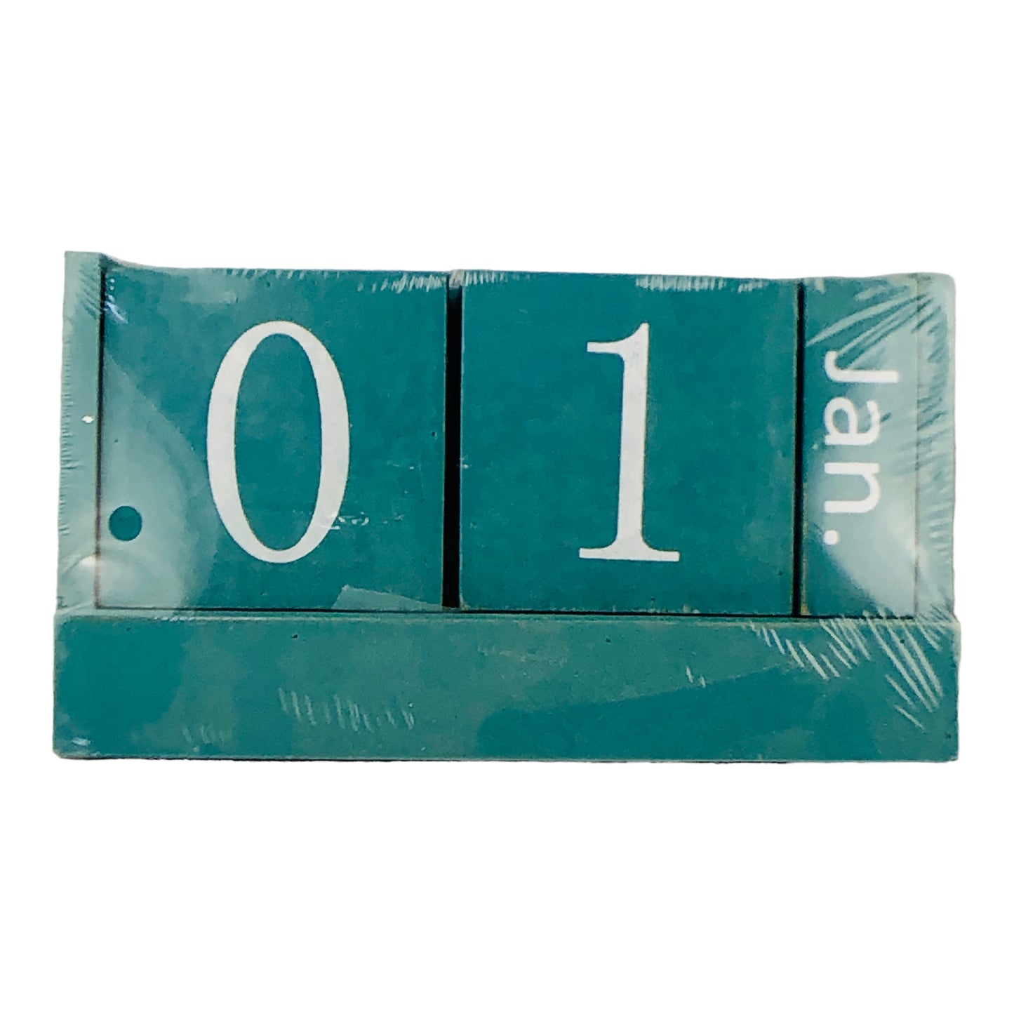 36770 - WOODEN AQUA  7.5" Back to Class Desk Calendar |10-5|