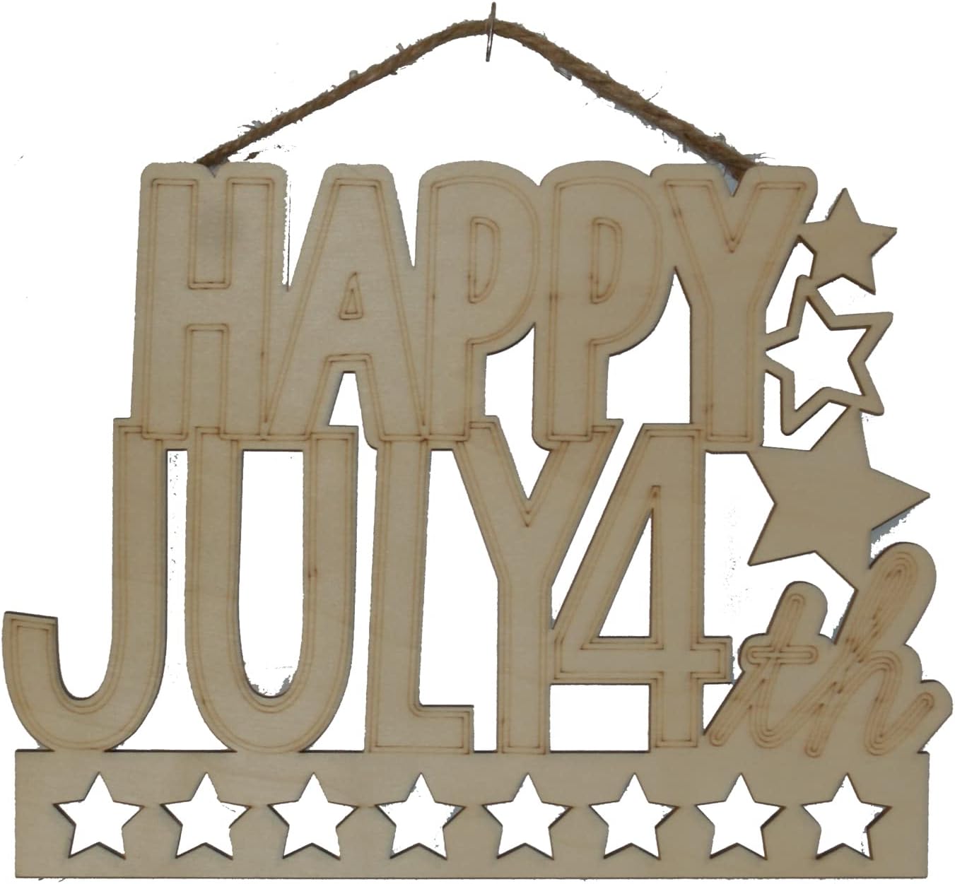 36954 -8" Happy July 4th Wooden Sign  |11-20|