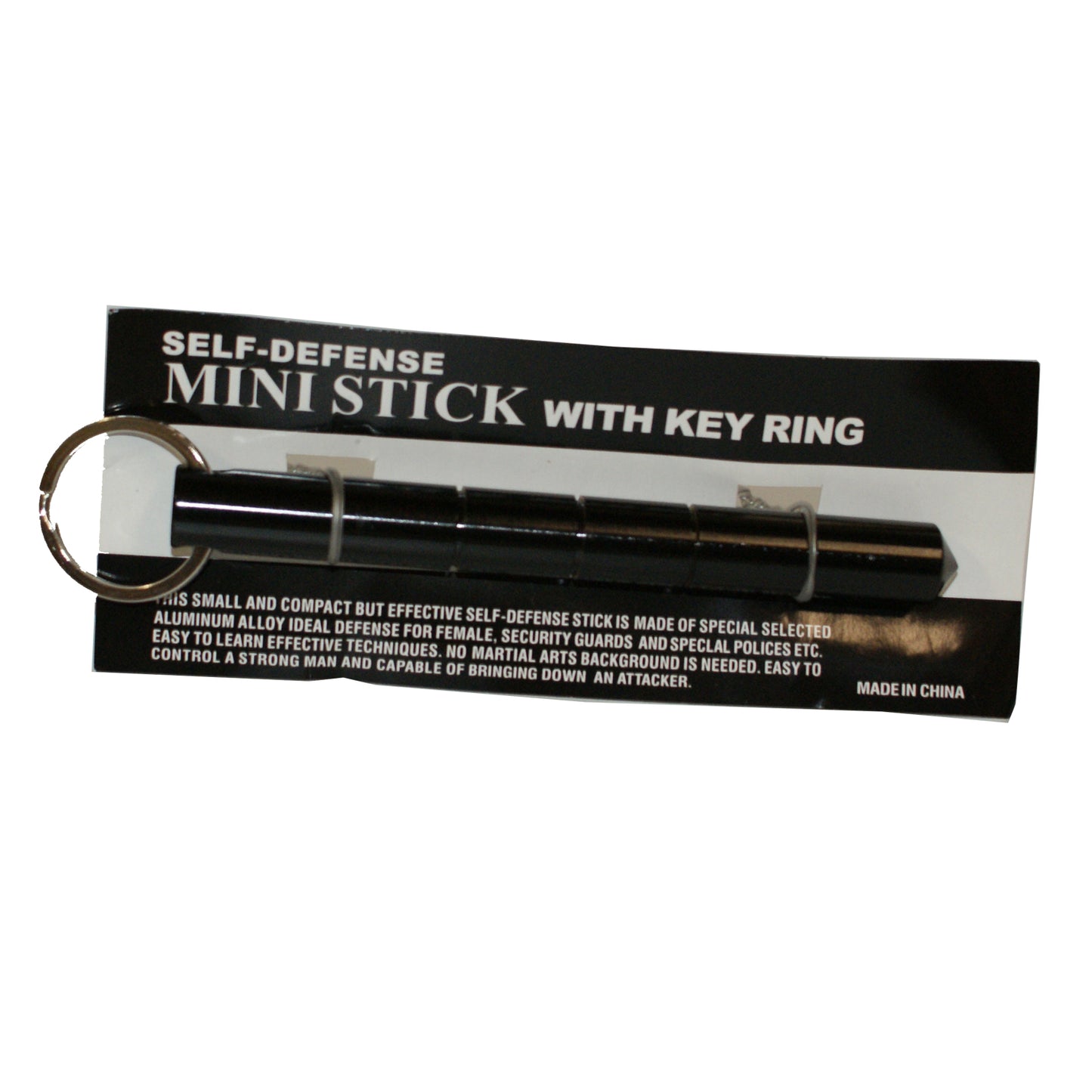 36969 - 2  SETS Self Defense Black 6" Metal Mini Stick Keyring |88| |92|