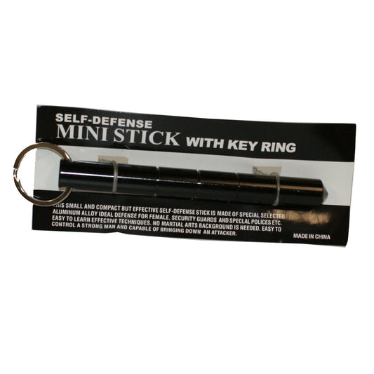36969 - 2  SETS Self Defense Black 6" Metal Mini Stick Keyring |88| |92|