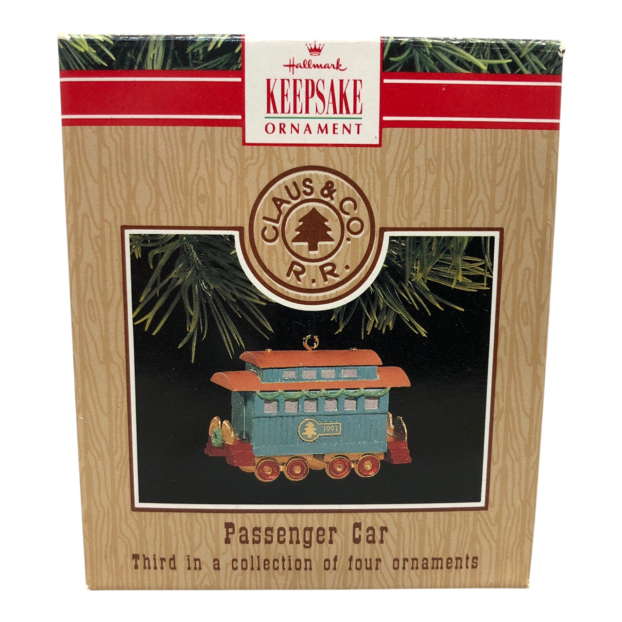 37181 - Set of 5 Tint Trains Holiday Ornaments Including Candy Car, Gift Car, Passenger Car, Stock Car, and Cookie Car