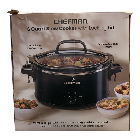 37261 - Chefman 6-Quart Slow Cooker With Locking Lid |9-16|