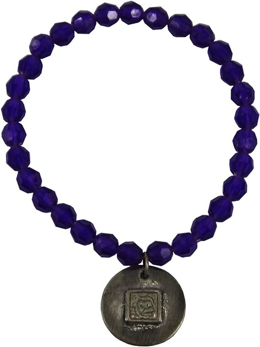 3741 - Year of the Monkey Faceted Bead Stretch Bracelet - [Clear-54]