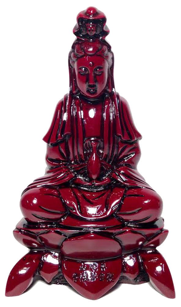 3767 - 6" Red Quan Yin - Sitting - |Bu-13|