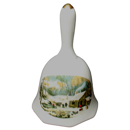 3779 - 5" White Porcelain Xmas Bell - |22-12|