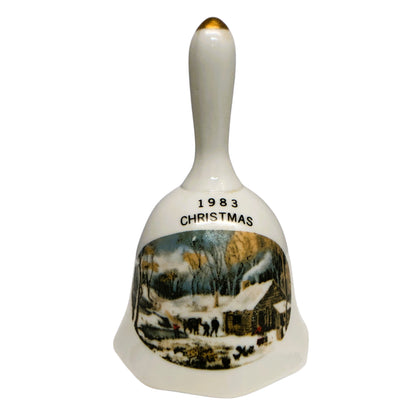 3779 - 5" White Porcelain Xmas Bell - |22-12|